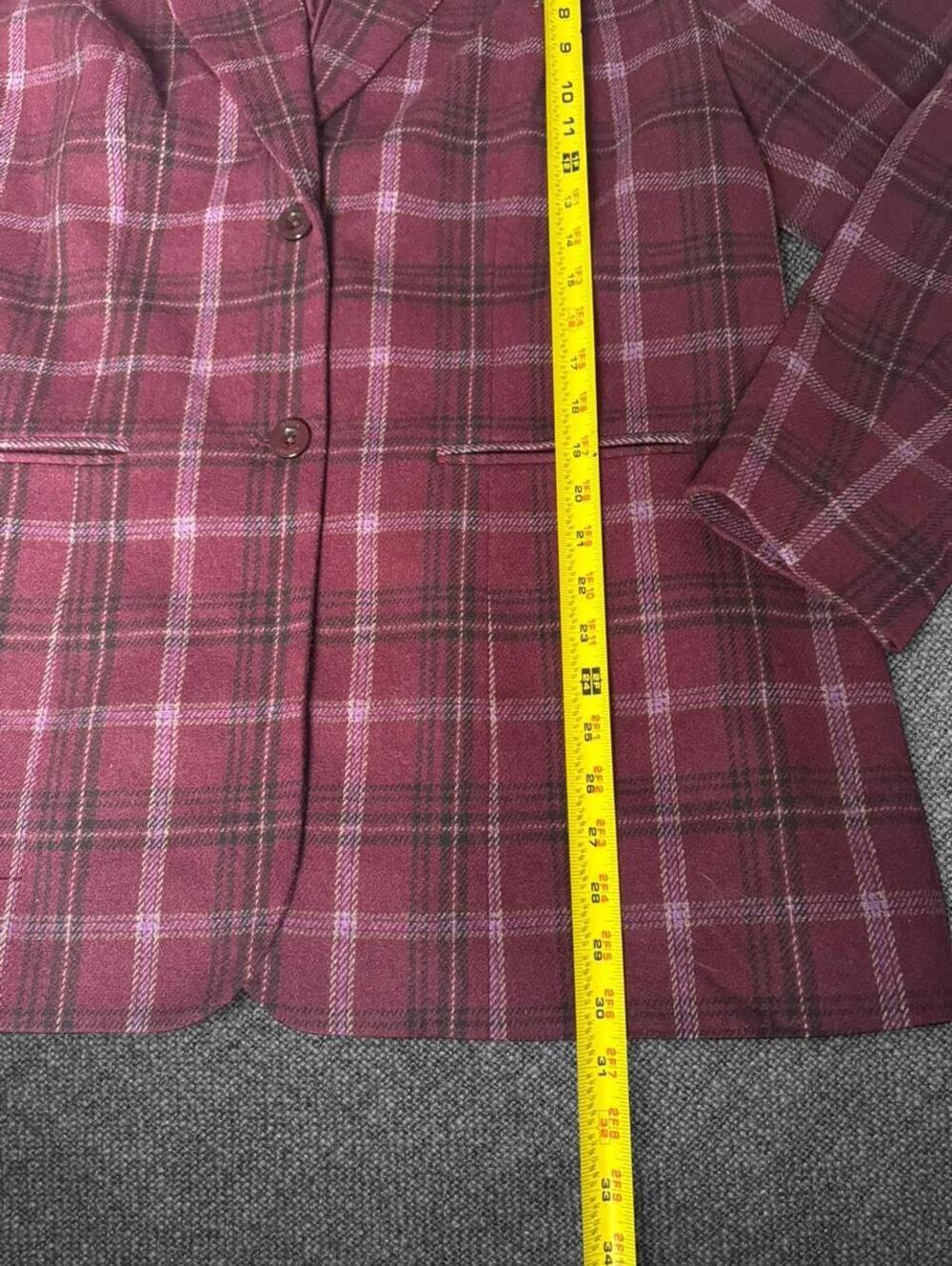 Jessica London Plaid Wool Blend Blazer Size 16T - Picture 4 of 8